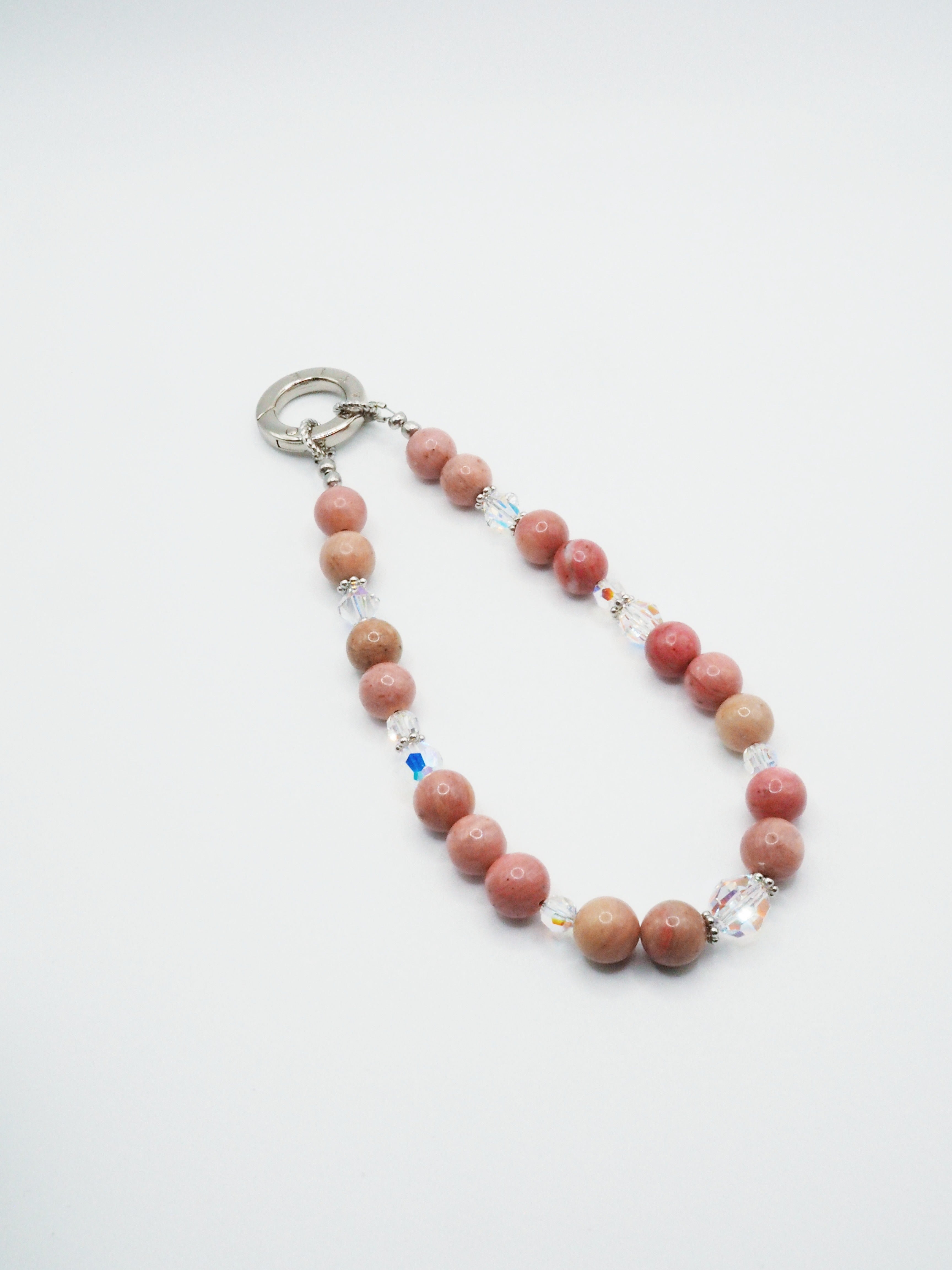 Pink Rhodochrosite | Phone Chain Wrist Strap