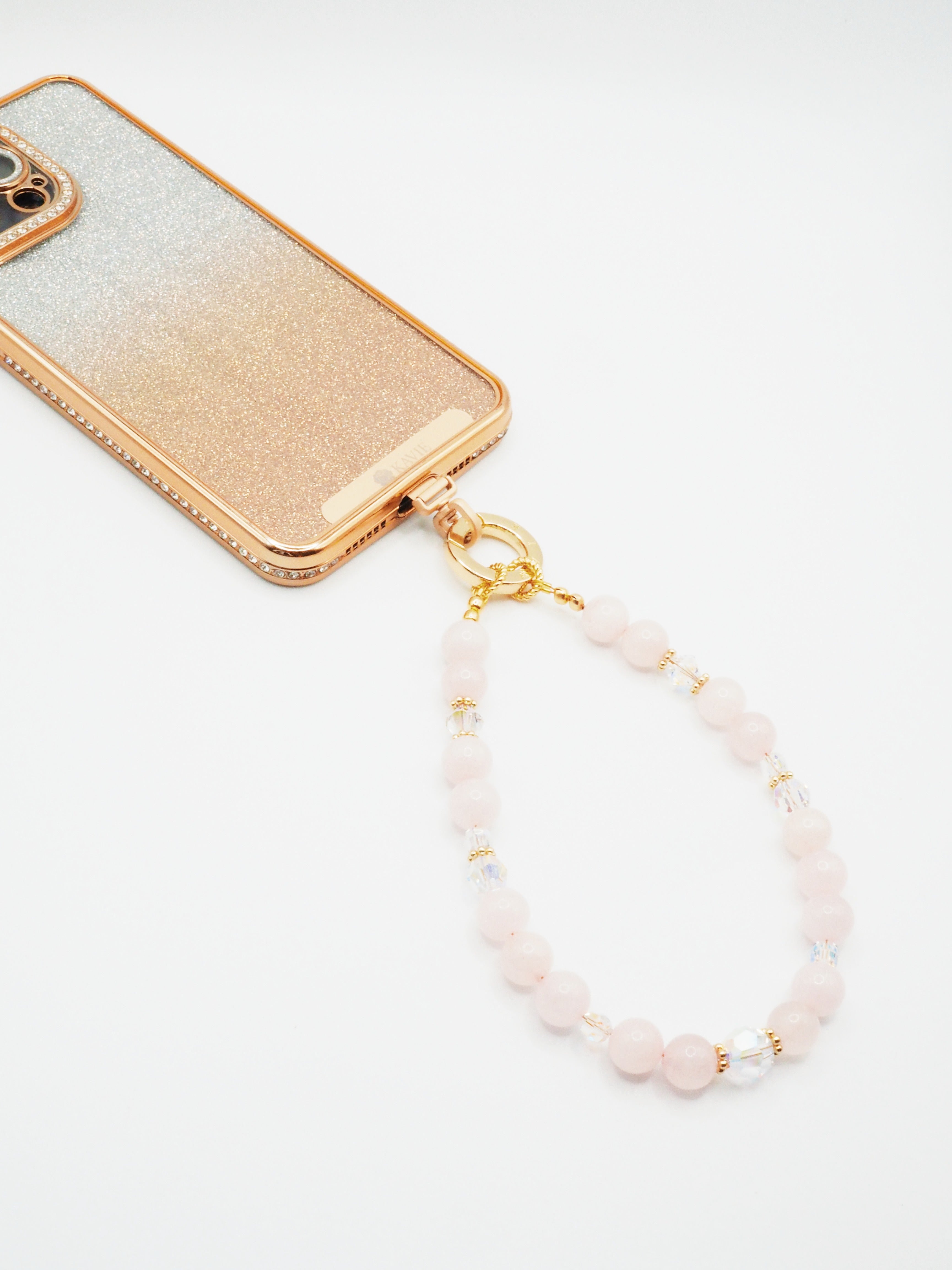 Rose Quartz | Phone Chain Wrist Strap