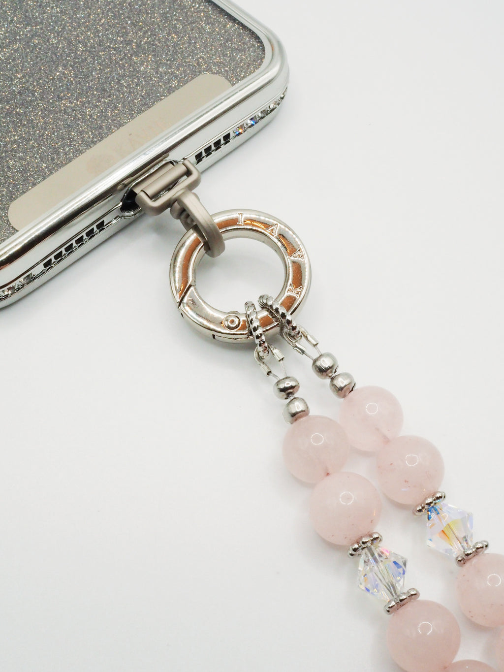 Rose Quartz | Phone Chain Wrist Strap