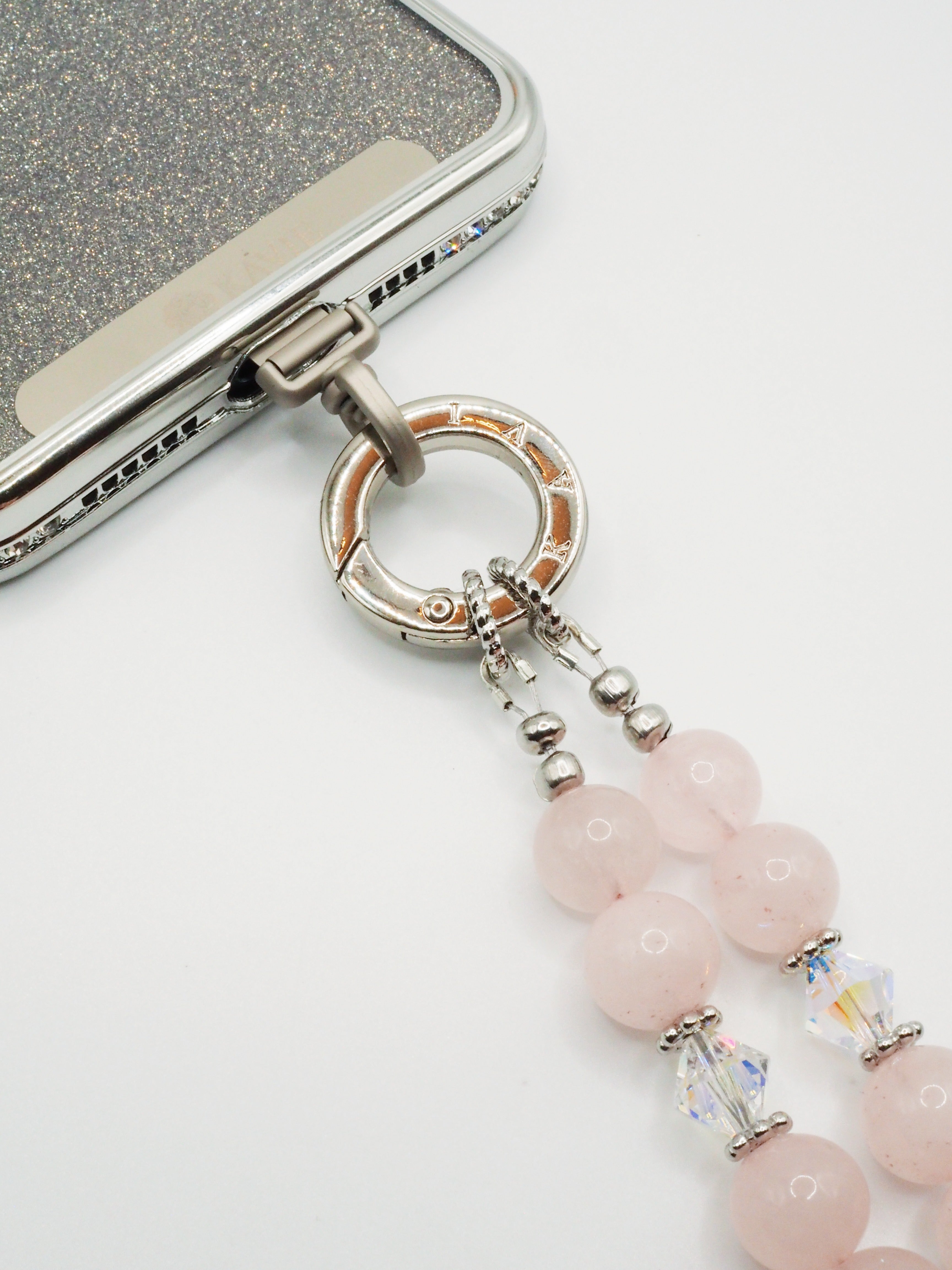 Rose Quartz | Phone Chain Wrist Strap