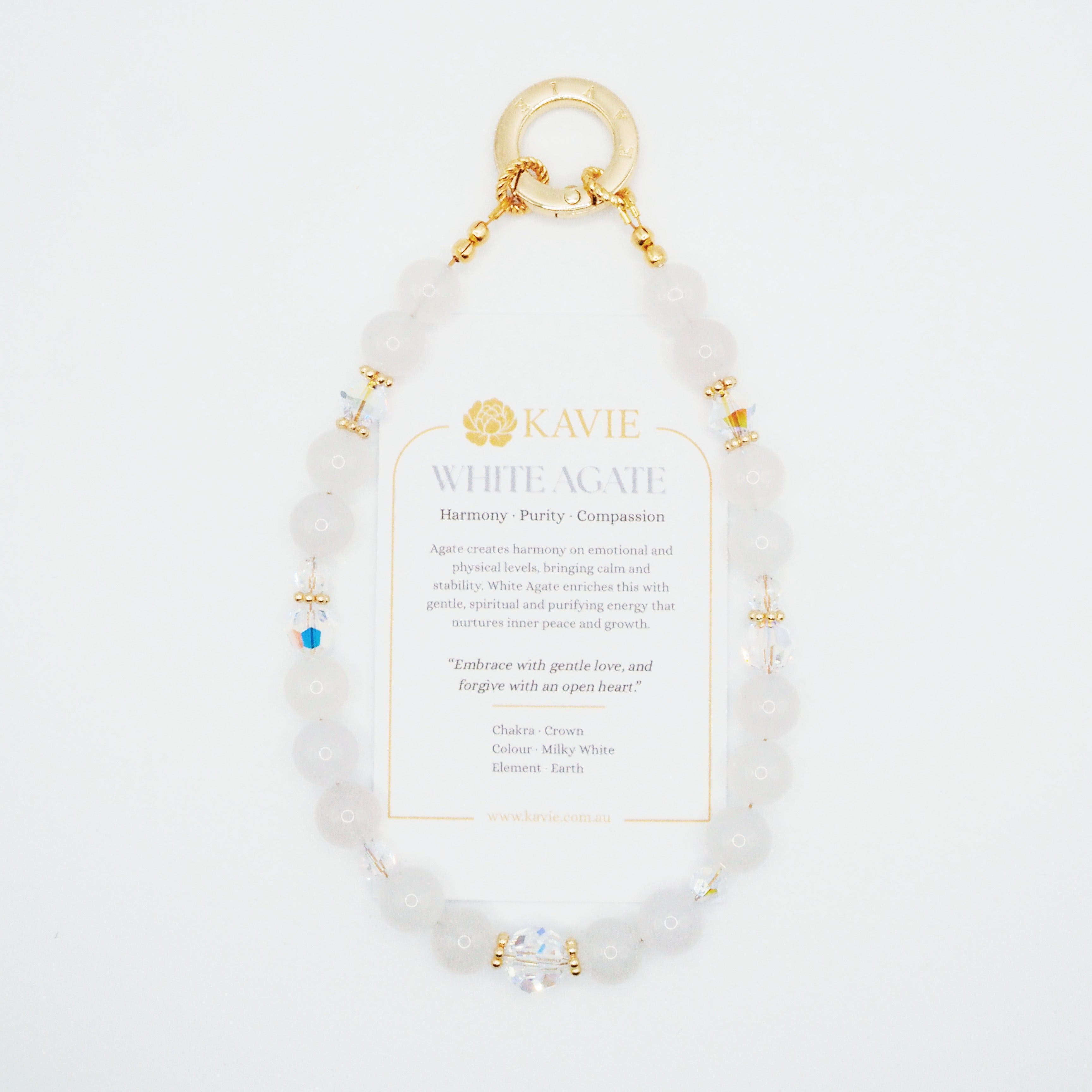 White Agate | Phone Chain Wrist Strap