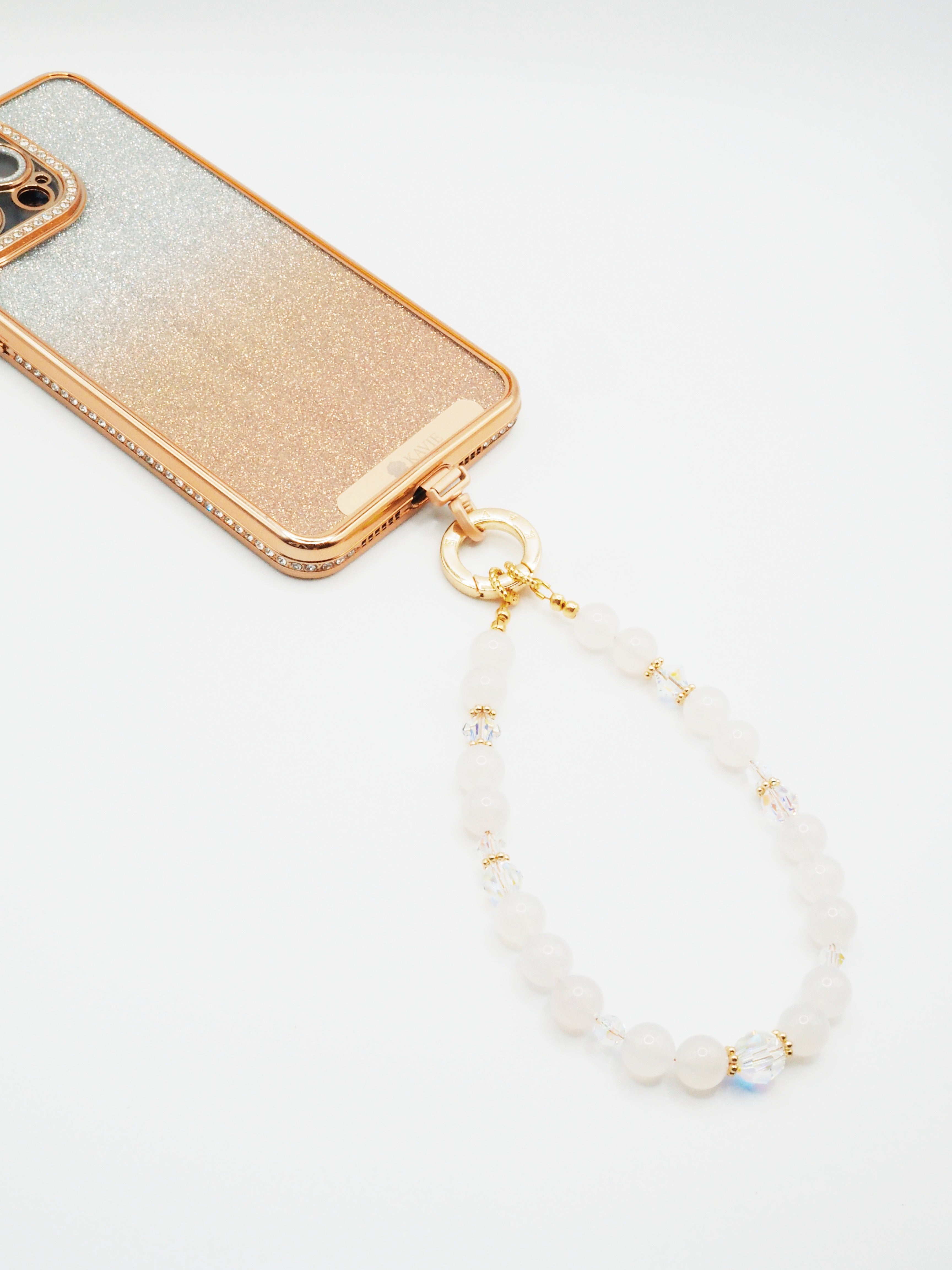 White Agate | Phone Chain Wrist Strap