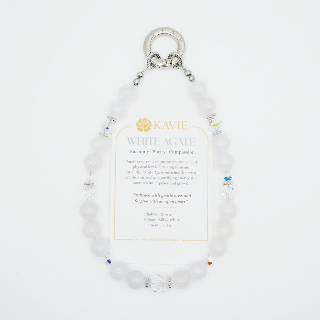 White Agate | Phone Chain Wrist Strap