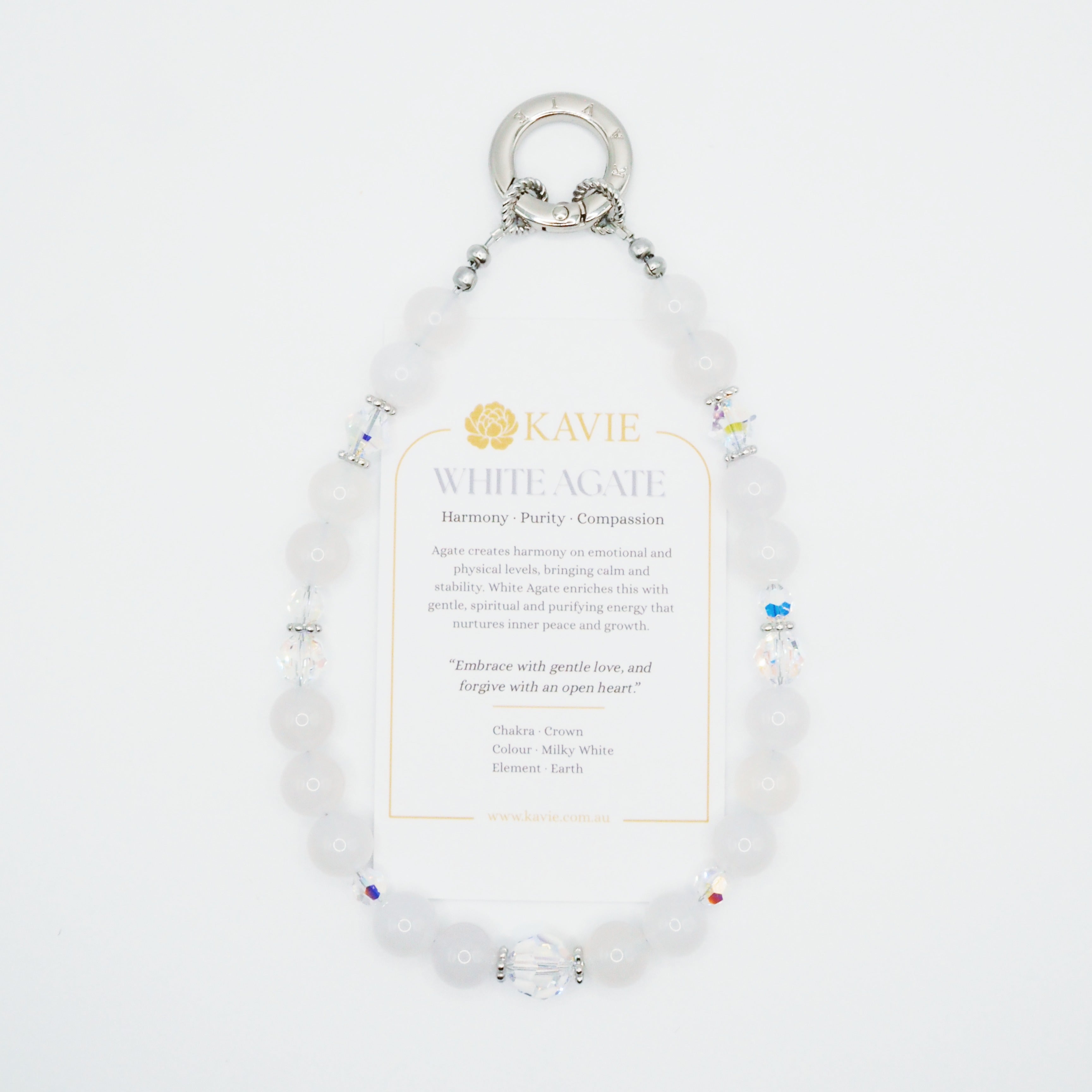 White Agate | Phone Chain Wrist Strap