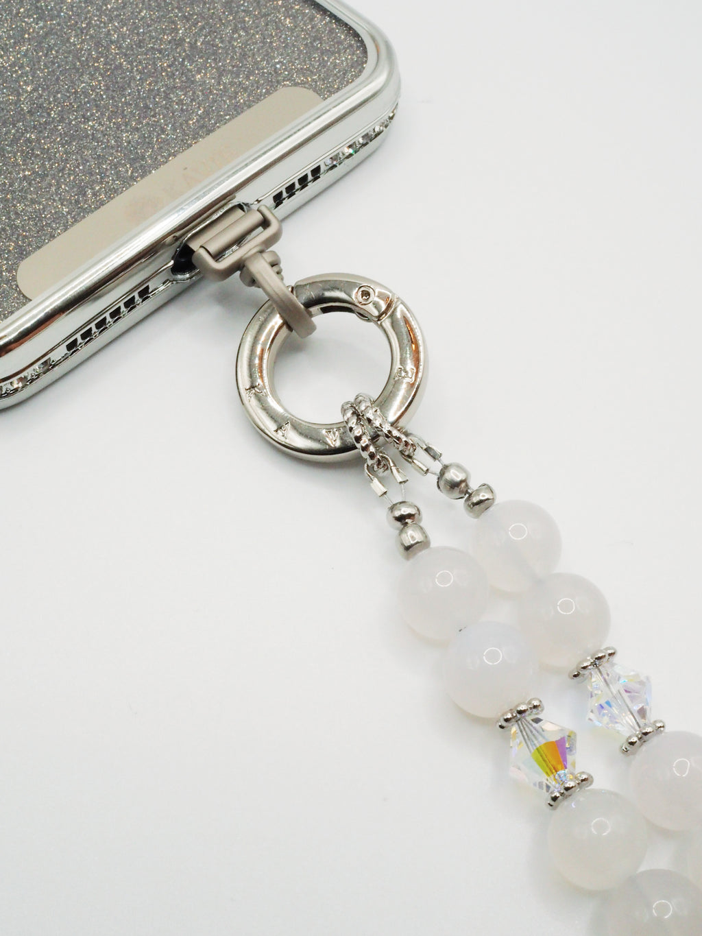White Agate | Phone Chain Wrist Strap